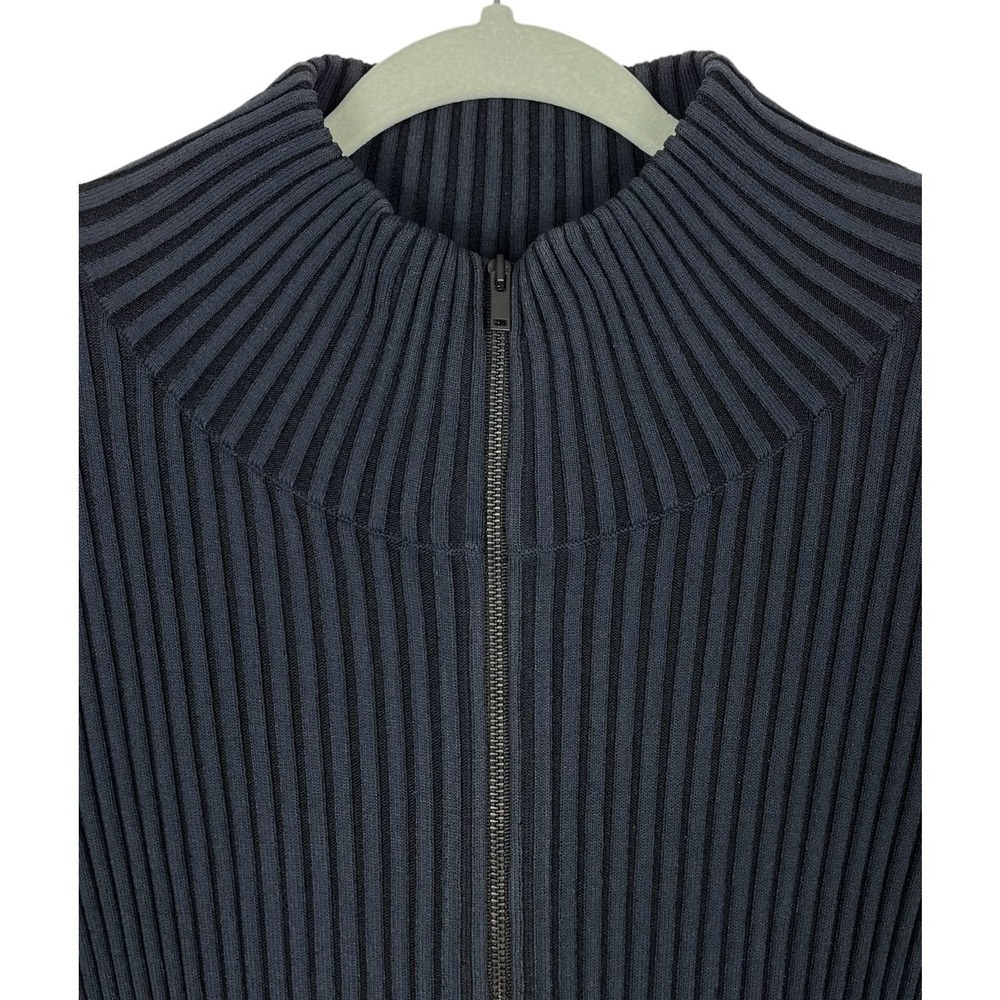 COS Blue Ribbed Stretch Full-Zip Jacket | Large - Picture 3 of 9